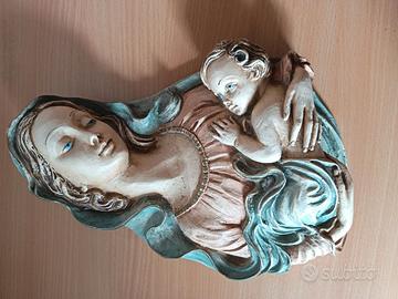 Madonna con bambino in marmo resina