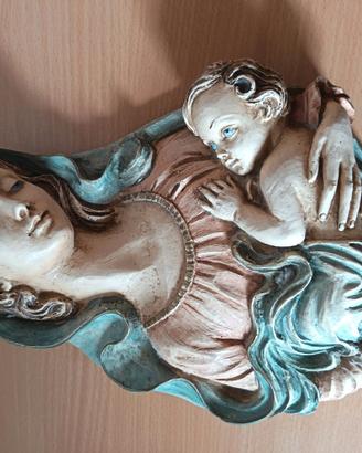 Madonna con bambino in marmo resina