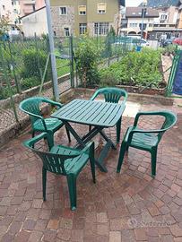 Tavolo pieghevole 80x72 e 4 sedie