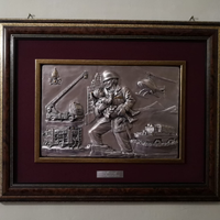 Quadro scultura vigili del fuoco