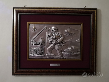 Quadro scultura vigili del fuoco