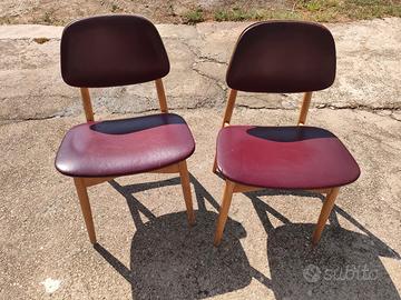 sedie vintage anni 70 stile scandinavo