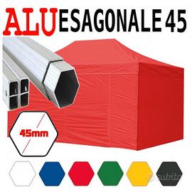 Gazebo 3x4,5 pieghevole rosso impermeabile eventi