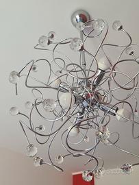 lampadario sospensione design 6 luci cristallo