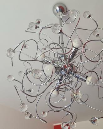 lampadario sospensione design 6 luci cristallo