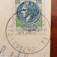 Francobollo 120 Lire su cartolina