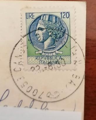 Francobollo 120 Lire su cartolina