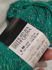 Filato di cotone verde brillante