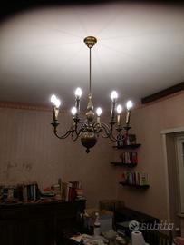 Lampadario ottone 8 fiamme