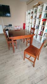 tavolo in noce con sedie 