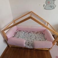 Letto montessoriano 140x70 con  effetto casetta