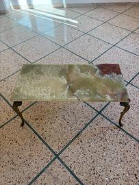 Tavolino vintage in onice verde e ottone anni 50’