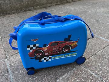 Valigia per bambini cavalcabile cars disney