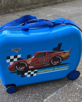 Valigia per bambini cavalcabile cars disney