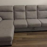 divano angolare  con penisola e letto estraibile