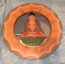 specchio con cornice in legno 