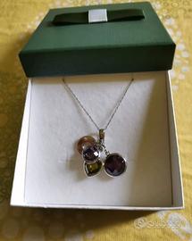 Collana argento con pietre colorate 