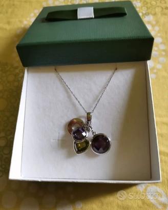 Collana argento con pietre colorate 