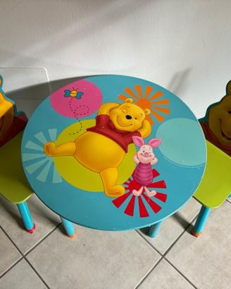 Set tavolino e due sedie Winnie The Pooh