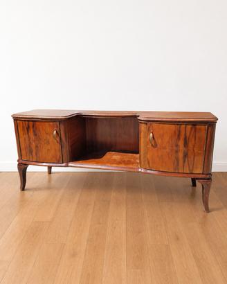 Consolle Art Déco, Radica di Noce, Anni '30/'40