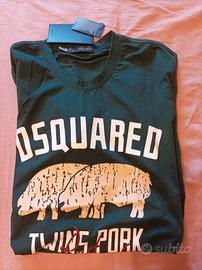 T-shirt Dsquared  colore verde scuro taglia M