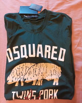 T-shirt Dsquared  colore verde scuro taglia M