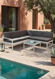 Set da giardino divano angolare + tavolino