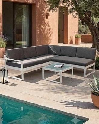 Set da giardino divano angolare + tavolino