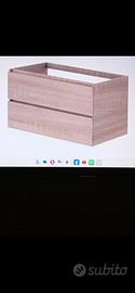 Mobile bagno rovere con 2 cassettoni e mensolone 