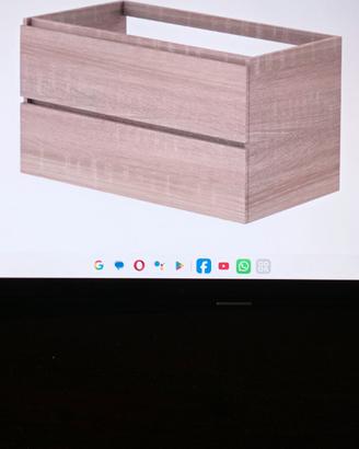 Mobile bagno rovere con 2 cassettoni e mensolone 