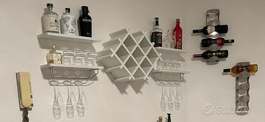 Parete portabottiglie cantinetta portabicchieri