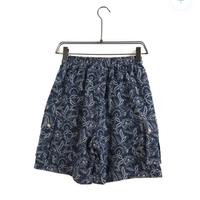 Pantaloncino cargo corto blu ricamato