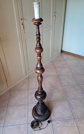 Piantana lampada da terra in legno vintage