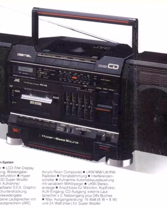 Boombox JVC PC-V2 Hyper-Bass Sound EQ CD
