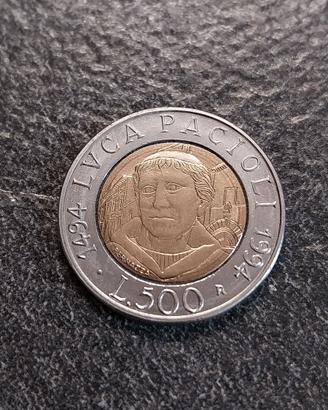 500 Lire 1994 L.Pacioli Italia