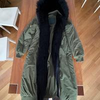 Piumino lungo con capouccio