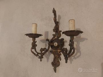 Set 4 Applique Vintage in Ottone a 2 Luci