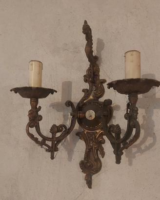 Set 4 Applique Vintage in Ottone a 2 Luci