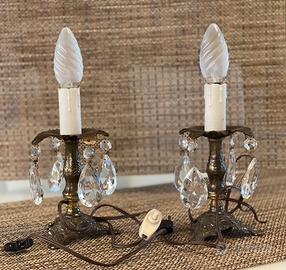 Abat-jour vintage con gocce di cristallo