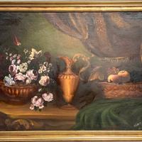 Quadro Natura morta, con fiori e frutta