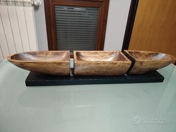 Portaoggetti/svuotatasche in legno 