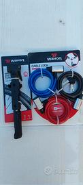 set accesorii bici mini pompa piu 3 lucchetti 