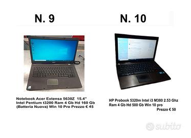 NOTEBOOK VARI TIPI DA 15.6" + 1 ALL IN ONE DA 20"