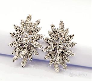 Orecchini pendenti, Oro 18kt-750 Diamanti 