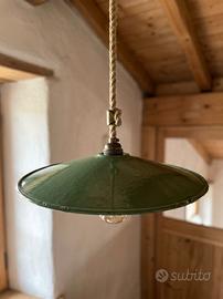 Lampada a piatto Vintage verde