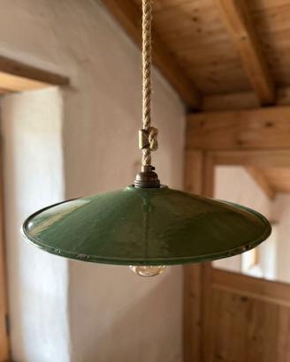 Lampada a piatto Vintage verde