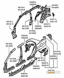 Parafango posteriore destro Mitsubishi Lancer Evo