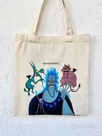 Borsa di tela Tote Bag Ade Pena Panico dipinta