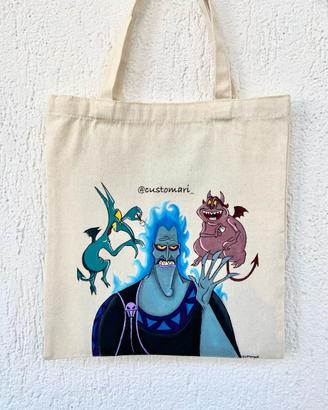 Borsa di tela Tote Bag Ade Pena Panico dipinta