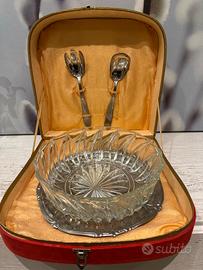 Set insalatiera cristallo anni 60